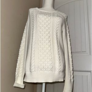 GAP Off White 💯 Cotton Cable Knit Sweater